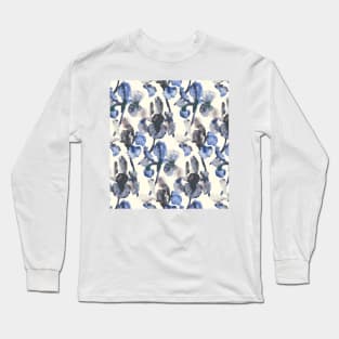 Blue flower pattern motif Long Sleeve T-Shirt